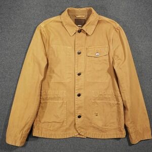 Fossil Canvas Chore‎ Coat Mens Medium Tan Utility Workwear Jacket Drawstring